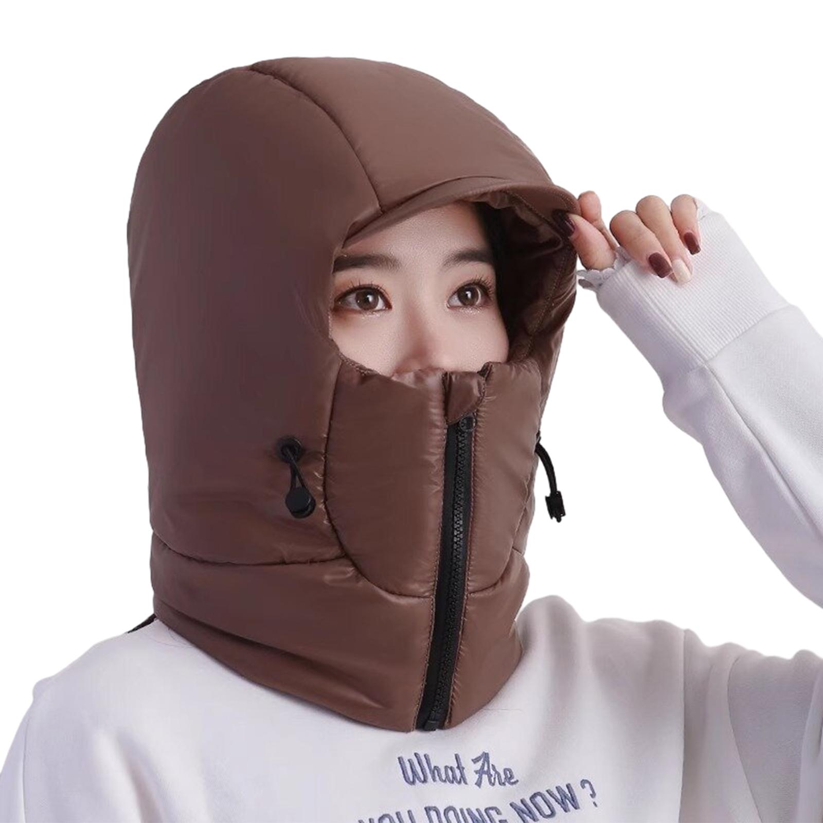 

Balaclava Trapper Hat with Neck Warmer for Outdoor Trapper Hat Ushanka Hat Cold Weather Insulated Outdoor for Skiing кавовий