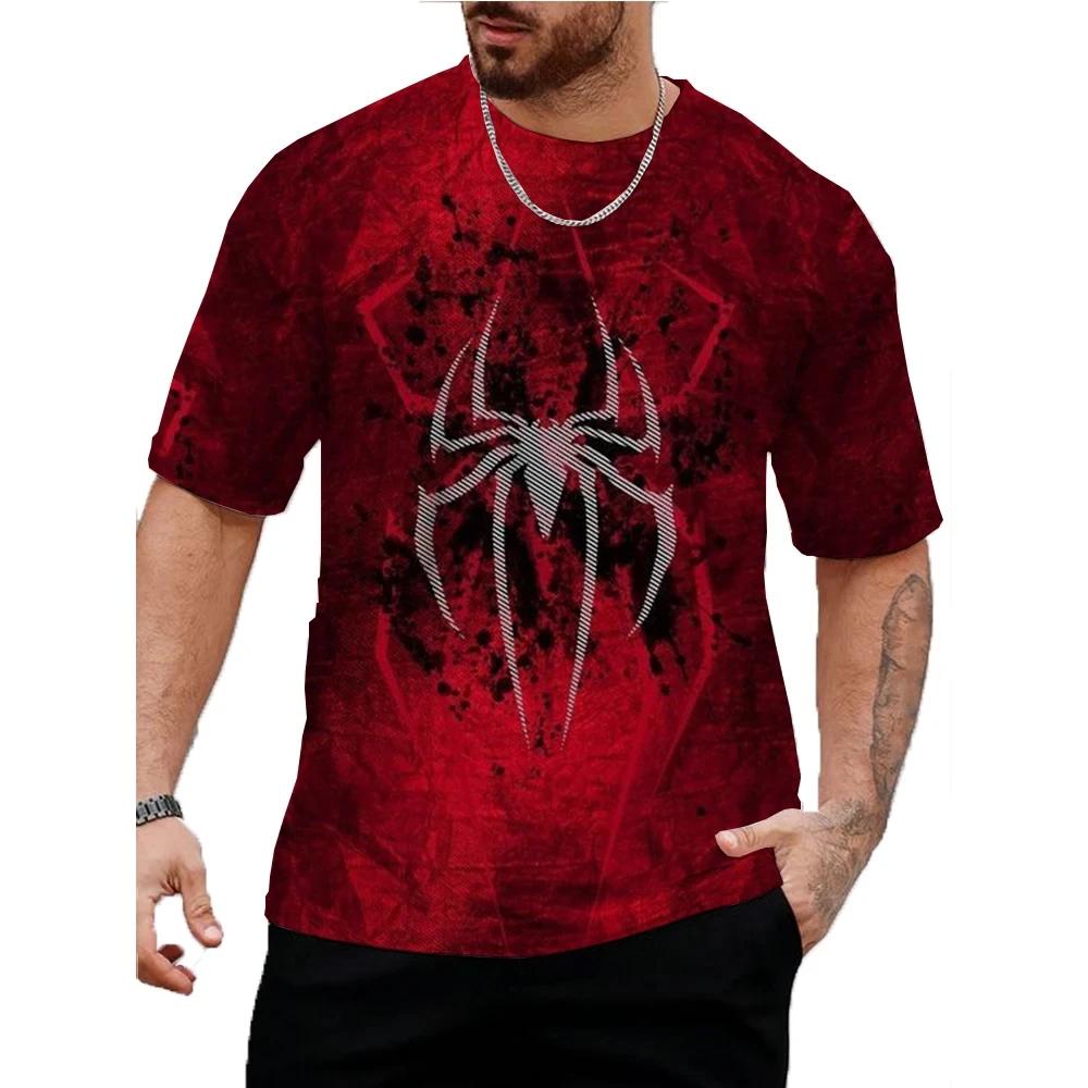 Harajuku casual role-playing men's 3D digital printed street fashion comfortable spider series summer short sleeved T-shirt