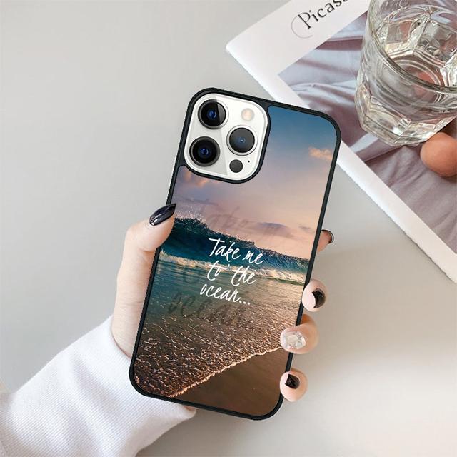 Travel mountain sea beach quotes Cover For iPhone 17 Air 15 16 14 13 12 Pro Max 11 Pro Max Plus Phone Case Coque