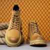 American retro Martin boots men's 2025 new autumn and winter leather British style tooling boots men's thick-soled flip leather shoes