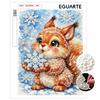 Framed Pearl Bead Painting Kit Cute Squirrel Snowflake Design DIY Shiny Canvas Art Relaxing Craft Gift for Craft Lovers Home Decor Enthusiasts