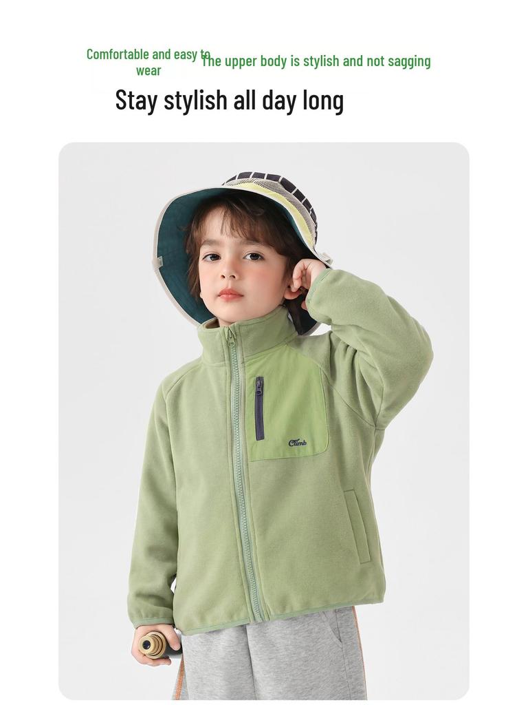 Europäische Jungen-Bergsteigerjacke - Frühjahr 2026 Neue Trendige Kinder-Outdoor-Jacke für Kleinkinder und Kinder