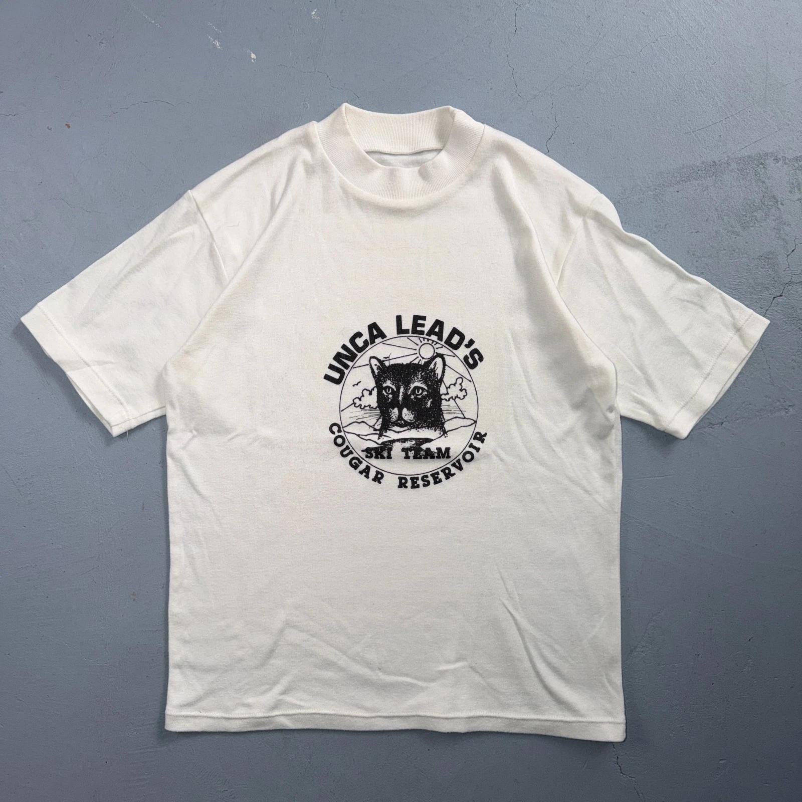 UNCA Leads Cougar Reservoir VTG T Shirt Ski Team Funny Cool Cats Fiesty 90s 2XL