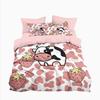 Meikeduo Pink Cartoon Cow Duvet Cover Set - 3-Piece Bedding for Bedroom/Guest Room