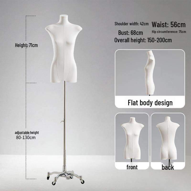 Adjustable Height Mannequin Stand with Arms for Women's Clothing Display
