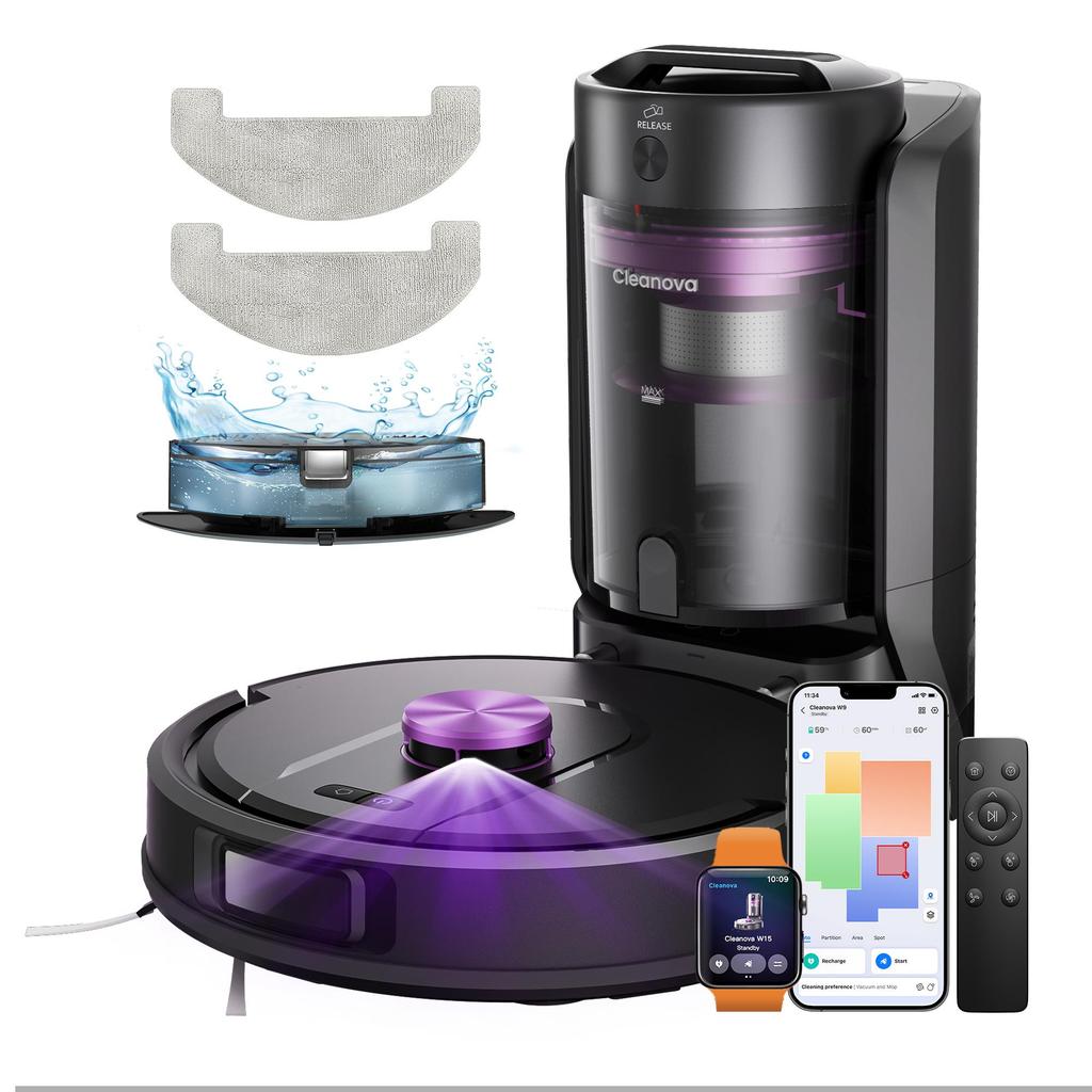 Vactidy W15 Robotic Vacuum Cleaner,Robot Mop Combo,GDPR LiDAR Navigation,Bagless Self Empty Dock
