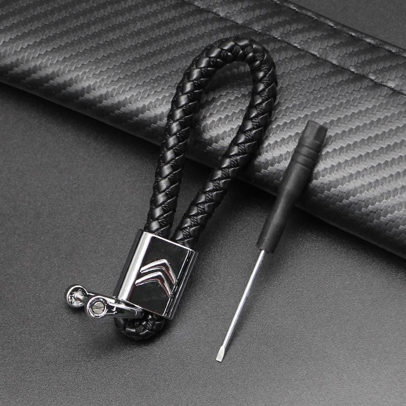 Metal+Leather Car Styling Keychain Key Rings For Citroen C1 C2 C3 C4 C5 C6 C8 C-Crosser C3 Picasso C4 Picasso DS3 Berlingo XSARA
