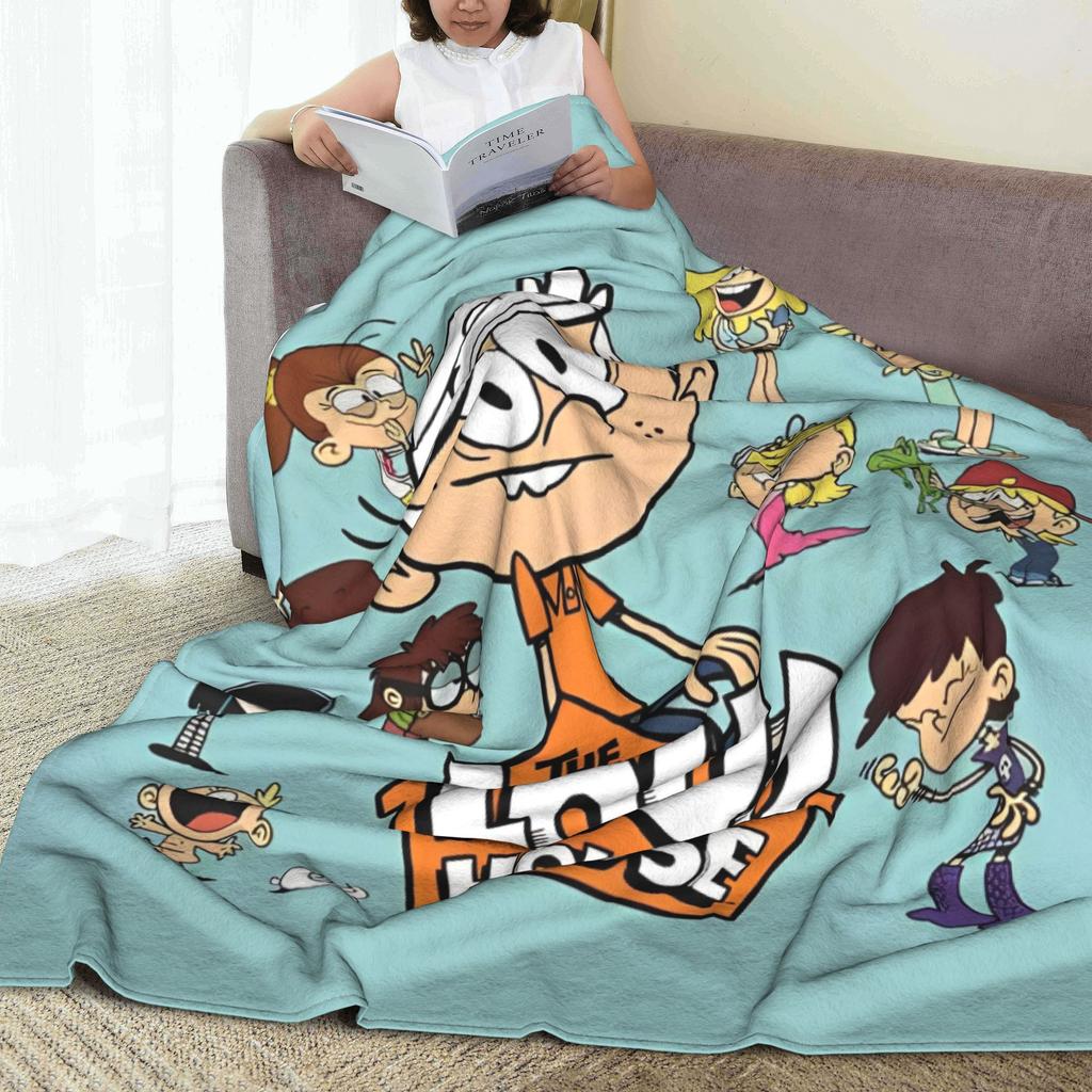 L-Loud Houses Familie Cartoon Decken Komödie Lincoln Loud Flauschig Großartig Warm Kuscheldecke für Tagesdecke Frühling Herbst Büro