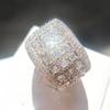 Schillernder Markenschmuck, weißer Strass-Ring, modischer Verlobungs-Ehering für Frauen