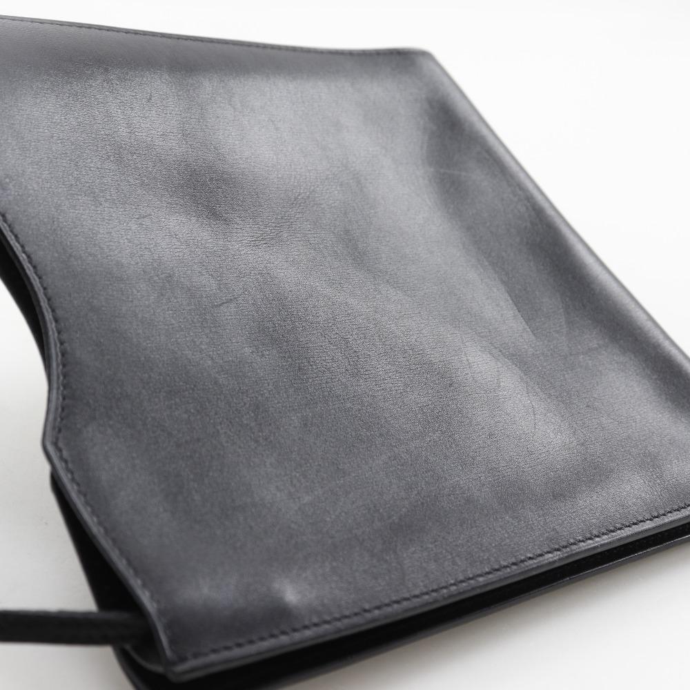 HERMES Onimetu Shoulder Bag black Calfskin unisex Used