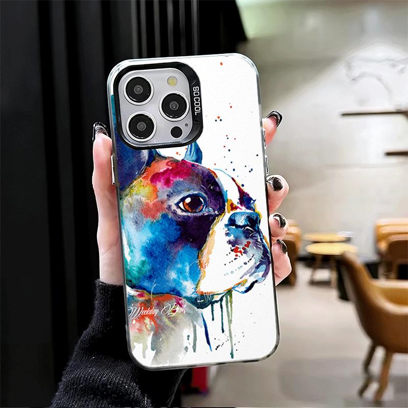 French Bulldog Dog Pug Design Soft Phone Case for iPhone 15 16 17 Pro Max 17Air 16E 14 Plus 13 12 Mini Shockproof Cover Back She