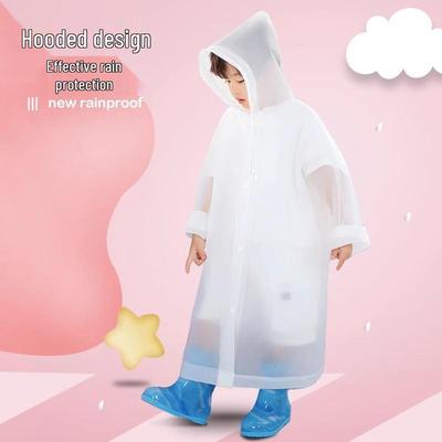 Children's and Student Long EVA Poncho – Waterproof, Disposable Raincoat for Girls and Boys