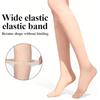 6 Pairs Womens Knee High Stockings Nylon Tight Elastic Trouser Sheer Stockings With Reinforced Toes 3 Colors Hose Hosiery Socks