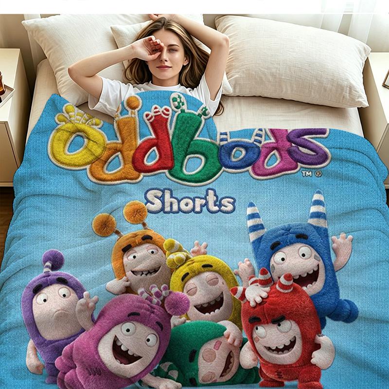 Oddbods Flanelldecke mit Aufdruck Hohe Qualität Warm Gemütlich Decke für Alle Jahreszeiten Perfekt für Geschenke Heimdekoration