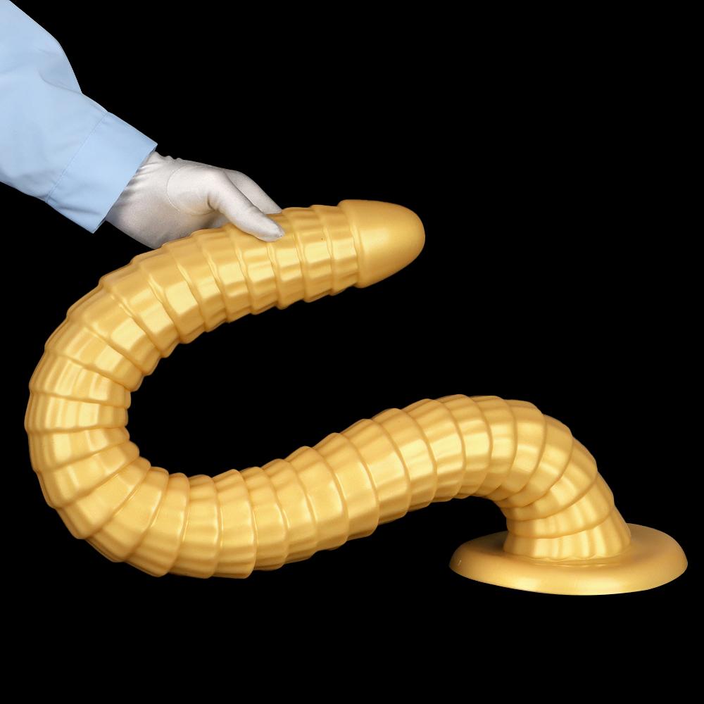 80*7cm zlatý silikonový extra dlouhý masturbátor anální kolík fisting realistický řemínek na penis na penisu BDSM