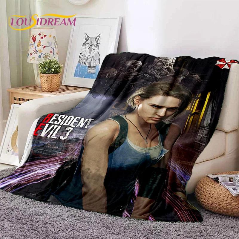 Horror Games R-Resident Evil Soft Flannel Blanket for Beds Bedroom Sofa Picnic,Throw Blanket for Cover Outdoor Leisure Nap Gift