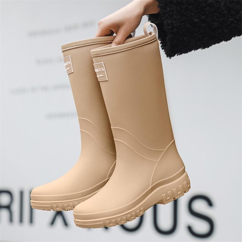 

Женские модные уличные водонепроницаемые и противоскользящие резиновые сапоги с высоким голенищем 41