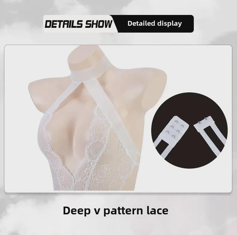 Manyan Valentine's Sexy Deep V Lace Bridal Lingerie Suit 8711