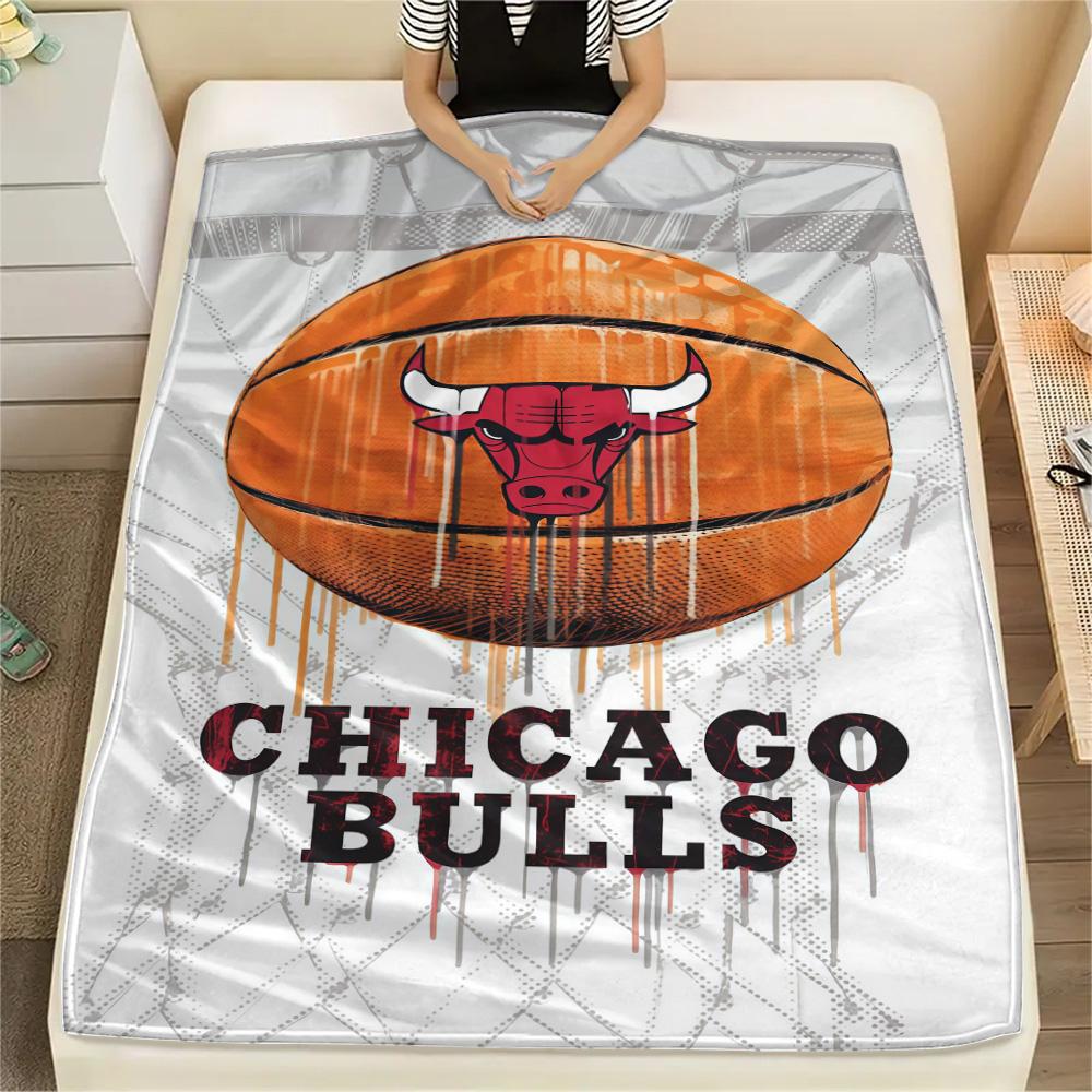 Chicago Bulls Print Flannel Blanket High Quality Warm Comfortable Cover for All Seasons Perfect for Gifts Home Decor