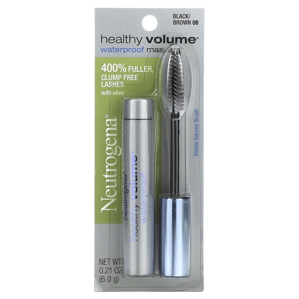 Neutrogena Healthy Volume, Waterproof Mascara, Black/brown 08, 6g (0.21oz)