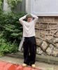 TOFFEE Fatigue Tabe Canvas Cotton Pants (Black)