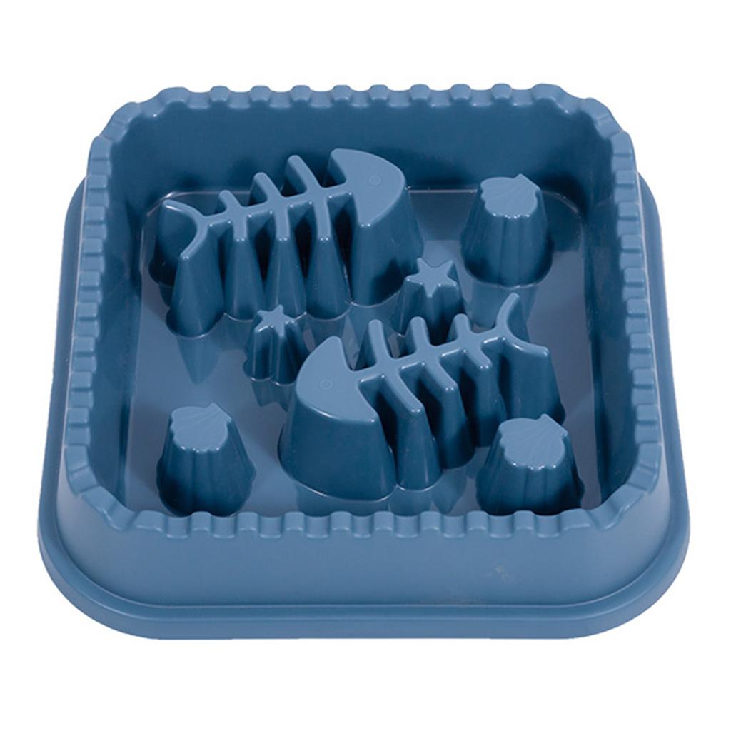 Pet Slowing Feeder Bowl Fish Bone Raised Prevent Choking Reduce Flatulence Slow Eating Bowl for Dogs Cats