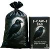 F-CAW-F Trash Bags, Funny Crow Garbage Bags, Leak-Proof & Tear-Resistant Drawstring Waste Bags for Kitchen, Office & Home, Sarcastic Raven Design Nove