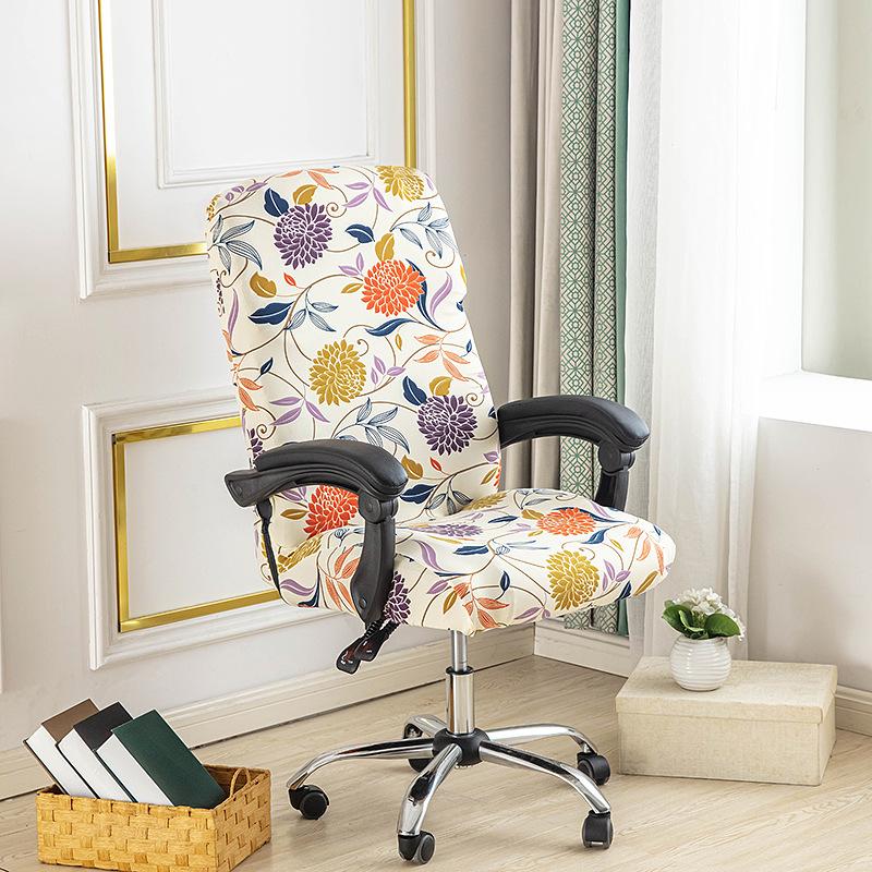 Neue Farbe Büro Reißverschluss Stuhlbezug Drehbar Computer Hotel Stuhlbezug Einteilig Armlehne Elastisch Chefsesselbezug