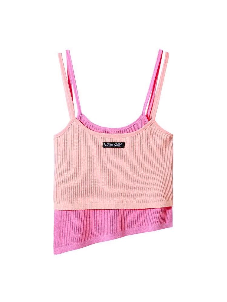 Süßes & Würziges Damen Zweiteiler Camisole Weste: Neues Sommer-Schlankmachendes Sexy Ärmelloses Oberteil mit Taillenschnürung
