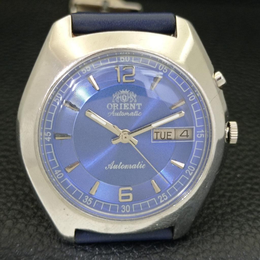 JAPAN VINTAGE ORIENT AUTOMATIC 46941 MENS BLUE COLOR DIAL WATCH A500709-5 R154-a500709