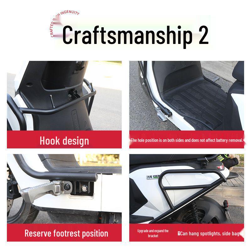 Ninebot Electric Scooter Crash Bars: Anti-fall Thickened Bumper, Backrest, Rear Luggage Rack Cover
