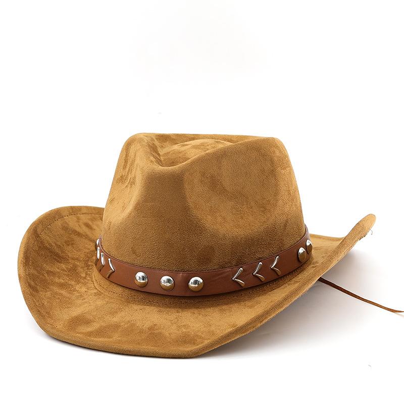 Wind Suede Denim Hat for Men and Women Couple Ethnic Style Roll Brim Top Hat Sun Hat Jazz Hat