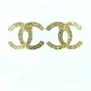 Great CHANEL Pierce COCO Mark rhinestone gold Women A24V Used