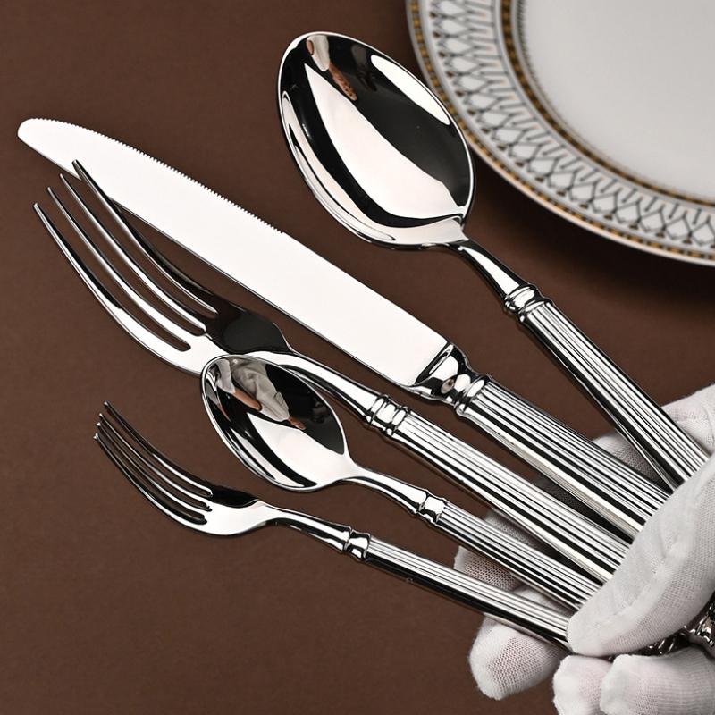 304 Stainless Steel Tableware Knives Forks and Spoons High Appearance Level Western Tableware in High-end Restaurant Steakhouse