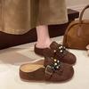 Fashion 2025 Women Mules Shoes Flats Suede Women's Sandals Fringes Summer Fashion Slippers Walking Dress Cozy
