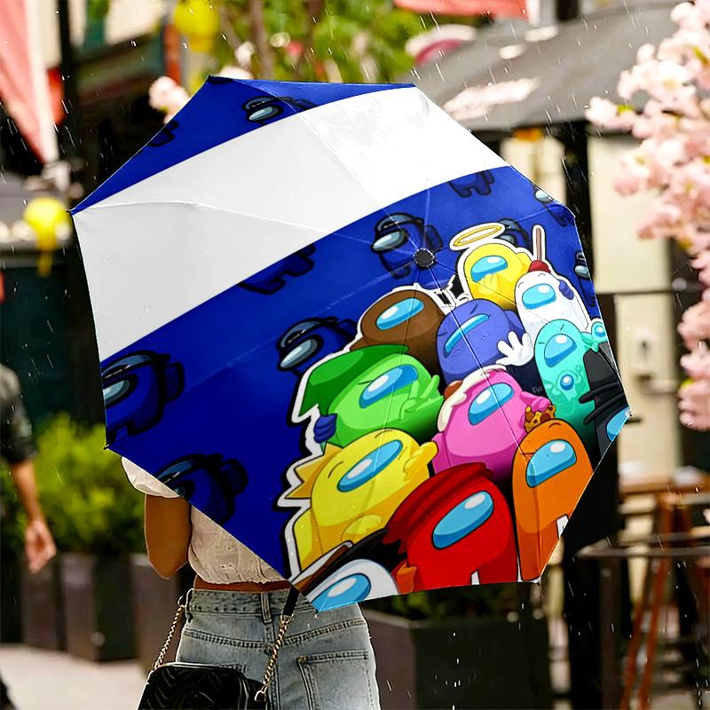 Among Us Print Umbrella Automatic Opening/ Closing - Portable Foldable Design - Daily use for Travel/Outdoor - Gift for Birthday