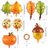 Celebrate the Harvest Thanksgiving Balloon Set Pumpkin Maple Leaf Pine Cones Aluminum Film Balloon Birthday Party Decoration Props