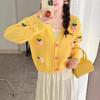 Romantic three-dimensional flower knitted cardigan autumn and winter new style foreign style versatile outer sweater jacket women