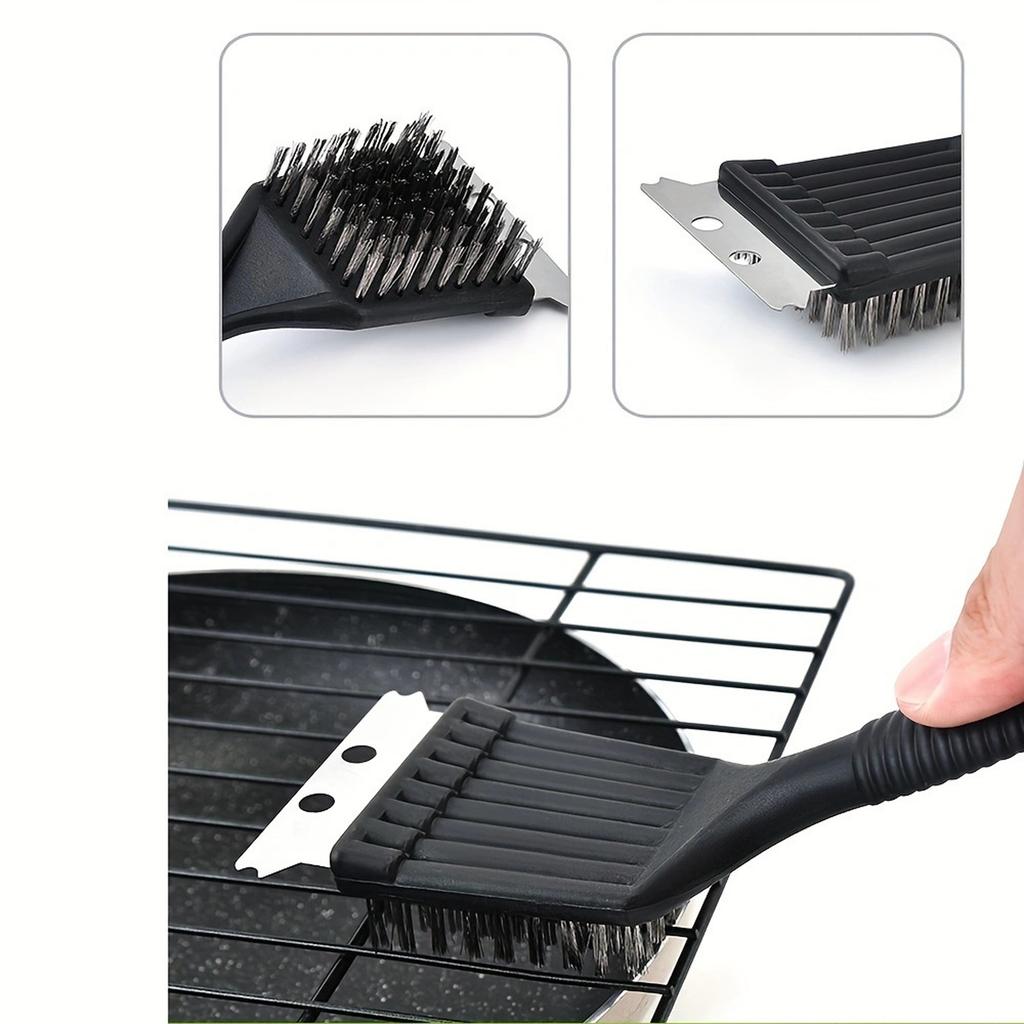 1PC Multi functional barbecue brush, stainless steel barbecue wire brush, grill cleaning brush