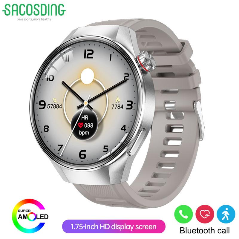 

SACOSDING 2025 Умные часы 1.75 Amoled BT Звонки Мониторинг здоровья Компас Голосовой ИИ 400 мАч Мужские Женские Спортивный Фитнес-трекер Смарт-часы