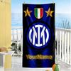 Inter Milan Customizable Name Beach Towel Super Soft Microfiber Quickdry Fabric Suitable for Swimming Gym Camping Yoga Vacation