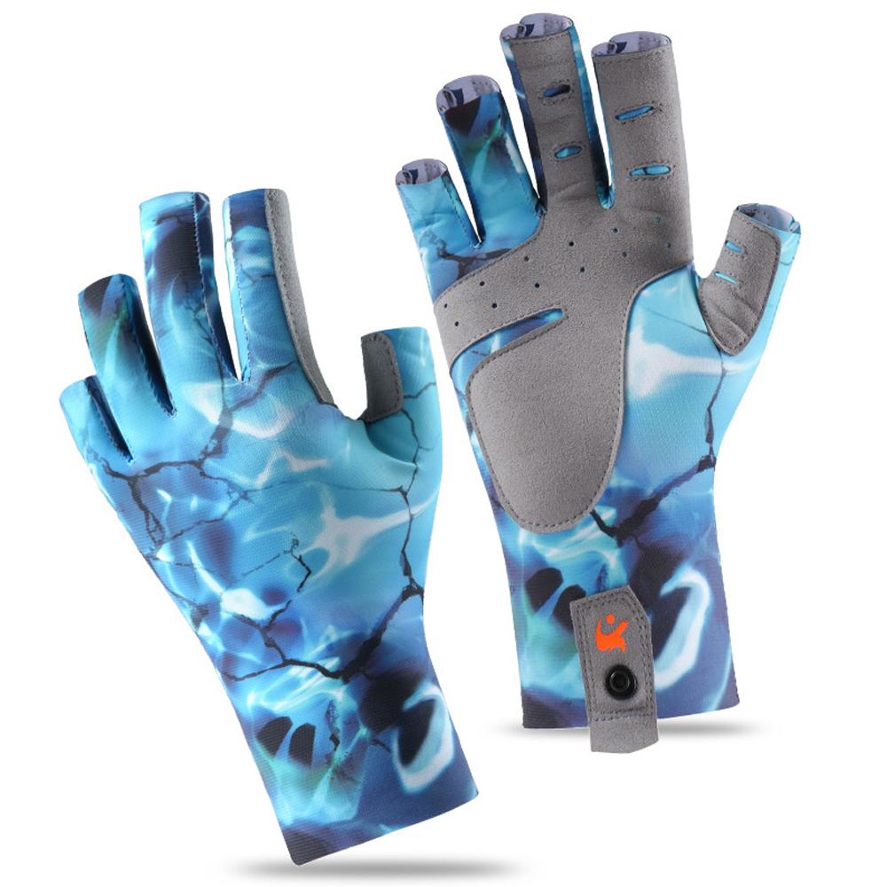 Fingerless Fishing Gloves Ice Silk Anti-slip Breathable Sun Gloves