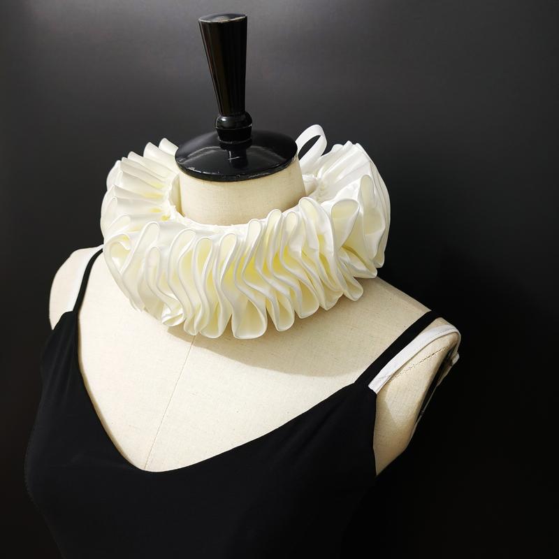 Neck Ruffle Fake Collar Stage Performance Cosplay Costume Clown Decorative Collar Ruff Detachable Neckwear Pography Props