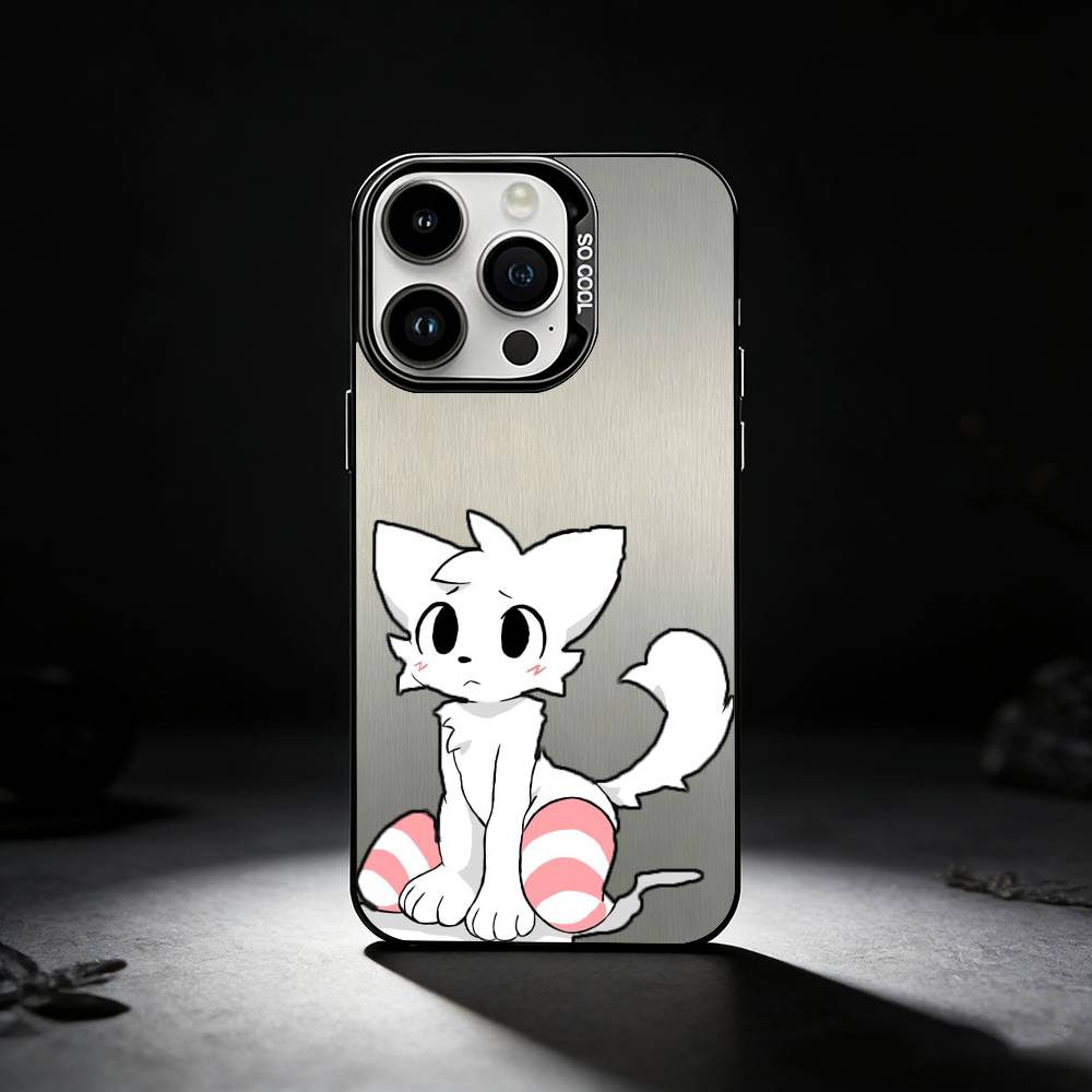 Cartoon Cute A-Boykisser Phone Case For iPhone 17,16,15,14,13,12,11 Plus,Pro Max,XS,Colored Silver Phone Case