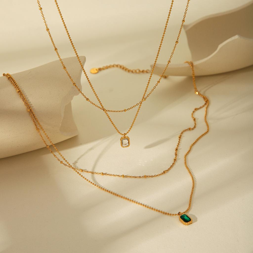 Fashionable And Light Luxury Double Layer Choker Necklace With Zirconia Gold Plated Stackable Necklace For Women Elegant Jewelry