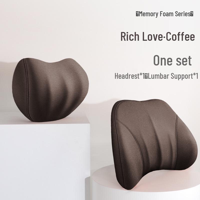 Cloud-Like Suede Memory Foam Headrest & Lumbar Support: Breathable Universal Car Cushion & Neck Pillow