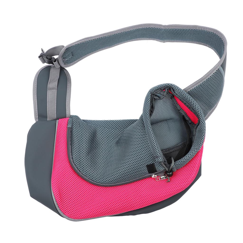 Pet Sling Breathable Mesh Portable Single Shoulder Bag Dog Carrier Sling for Outdoor Travel Rose