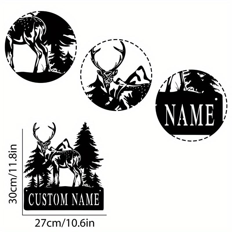 Personalized Sika Deer Metal Sign – Custom Home Number for Hunting Enthusiasts, Outdoor Wildlife Decor