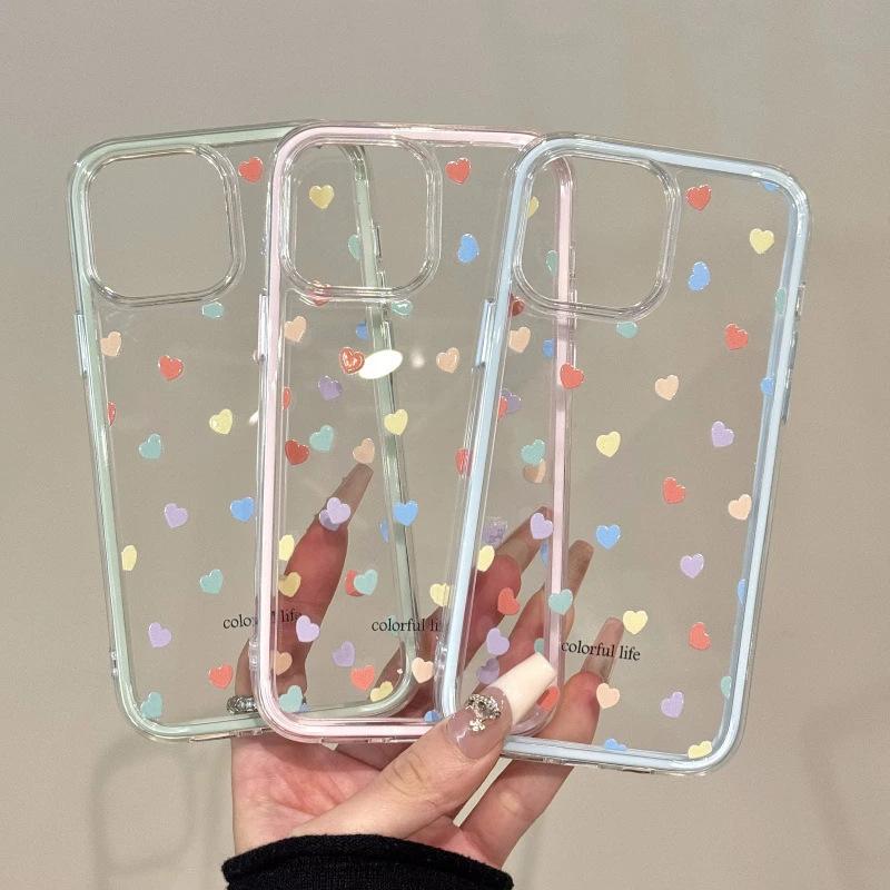 ins full screen color love for iPhone Apple 16/17 two-in-one mobile phone case 14 personality 15 anti-drop 13