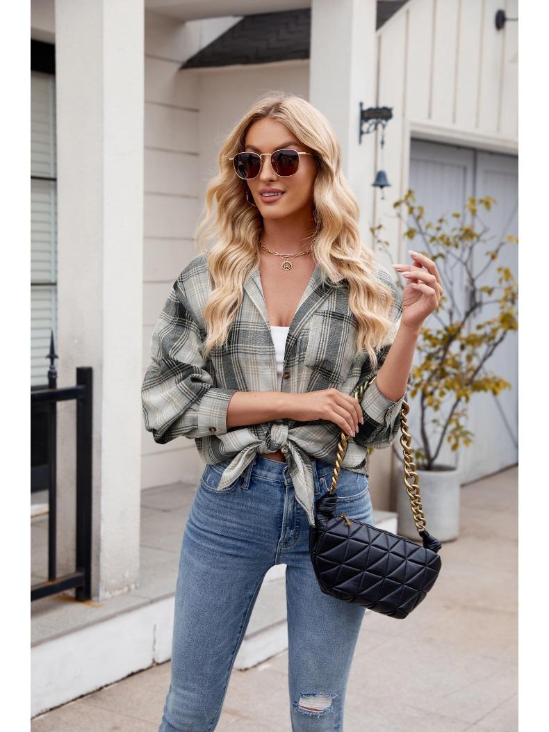 Женская клетчатая рубашка — фото 5
